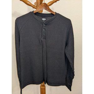 Old Navy Men's Soft-Washed Waffle-Knit Henley Sweater, Black